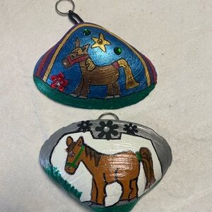 Hand-Painted Horse Clam Shell Wall Decor